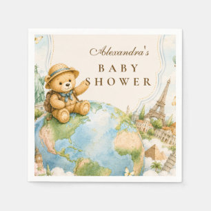 Grillige Teddydbeer Reizen Baby Shower Servet