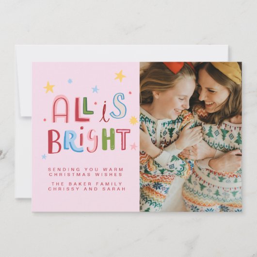 Grillige Teken Alle is Helder Kerstkaart Kaart (Voorkant)