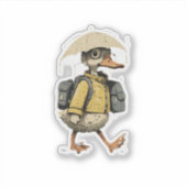 Grillige Tekenfilm Eend Sticker (Voorkant)