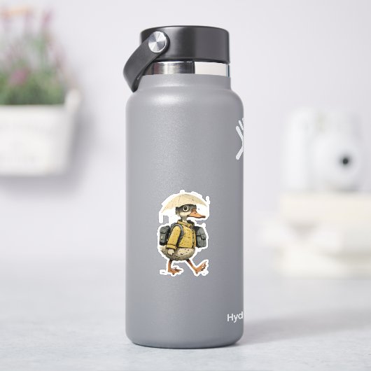 Grillige Tekenfilm Eend Sticker (HydroFlask)