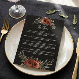 Grillige Terracotta Bloemrijke Menu, Boho Reclamebord Met Voetstuk