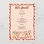 grillige Thanksgiving Friendsgiving HolidayCUSTOM Menu (Voorkant)