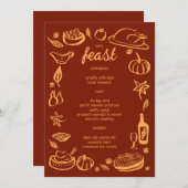 grillige Thanksgiving Friendsgiving HolidayCUSTOM Menu (Voorkant / Achterkant)