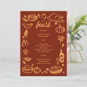 grillige Thanksgiving Friendsgiving HolidayCUSTOM Menu (Staand voorkant)