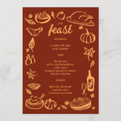 grillige Thanksgiving Friendsgiving HolidayCUSTOM Menu (Voorkant)