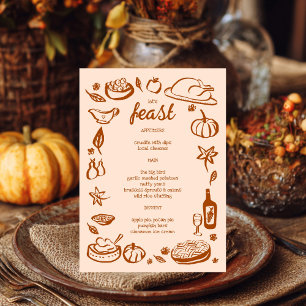 grillige Thanksgiving Friendsgiving HolidayCUSTOM Menu