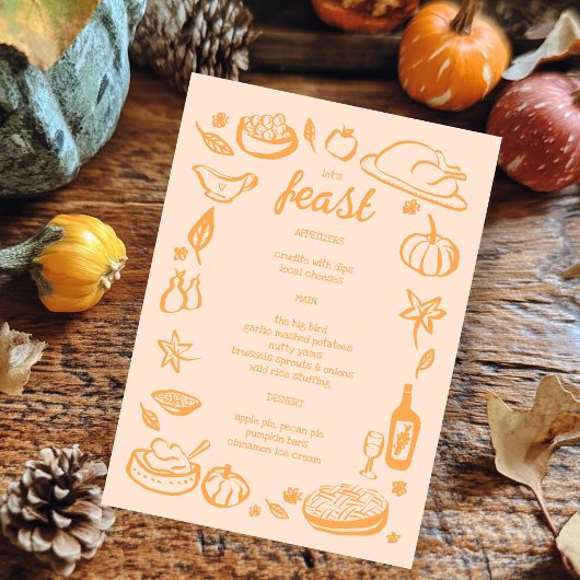 grillige Thanksgiving Friendsgiving HolidayCUSTOM Menu
