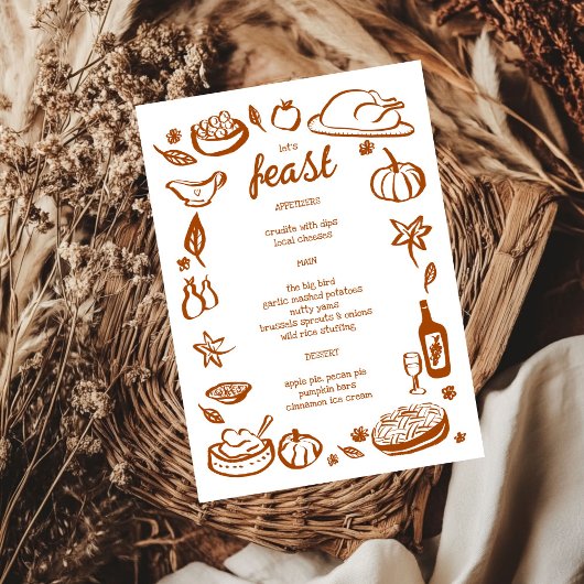 grillige Thanksgiving Friendsgiving HolidayCUSTOM Menu