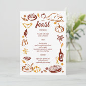 grillige Thanksgiving Friendsgiving HolidayCUSTOM Menu (Staand voorkant)