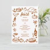 grillige Thanksgiving Friendsgiving HolidayCUSTOM Menu (Staand voorkant)