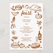 grillige Thanksgiving Friendsgiving HolidayCUSTOM Menu (Voorkant)