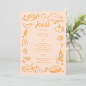 grillige Thanksgiving Friendsgiving HolidayCUSTOM Menu (Staand voorkant)