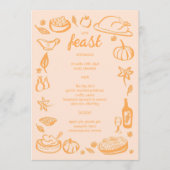 grillige Thanksgiving Friendsgiving HolidayCUSTOM Menu (Voorkant)