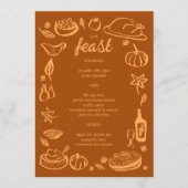 grillige Thanksgiving Friendsgiving HolidayCUSTOM Menu (Voorkant)