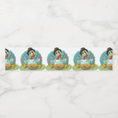 grillige Thanksgiving turky art speelse gobbel Waterfles Etiket (Enkel label)