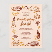 Grillige Thanksgiving Vriendendag Dinner Custom Briefkaart (Voorkant)