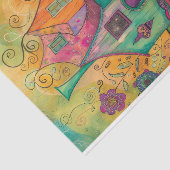 GRILLIGE THEE CUP HUIS DECOUPAGE TISSUEPAPIER (Detail)