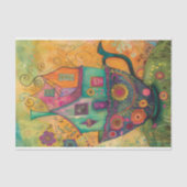 GRILLIGE THEE CUP HUIS DECOUPAGE TISSUEPAPIER (Voorkant)