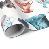Grillige Thee Tuin Thee Party Patroon Cadeaupapier (Rol Hoek)