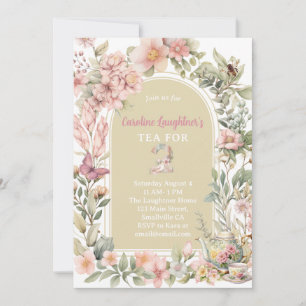 Grillige thee voor twee Wildflower Garden Verjaard Kaart