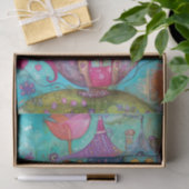 GRILLIGE THEEKOM HUIS DECOUPAGE TISSUEPAPIER (Geschenk)