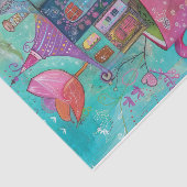 GRILLIGE THEEKOM HUIS DECOUPAGE TISSUEPAPIER (Detail)
