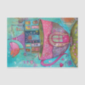 GRILLIGE THEEKOM HUIS DECOUPAGE TISSUEPAPIER (Voorkant)