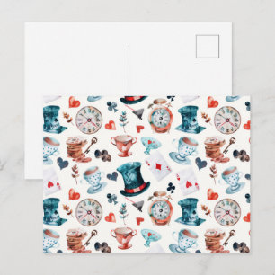 Grillige Theetuin Theepartij Patroon Briefkaart