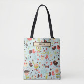Grillige Tortelduifjes en bloemen Tote Bag (Voorkant)