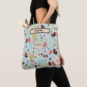 Grillige Tortelduifjes en bloemen Tote Bag (Dichtbij)