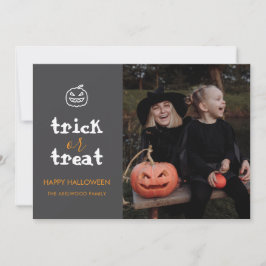 Grillige Trick or Treat Script Halloween-foto Feestdagenkaart