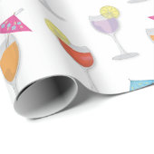 Grillige Tropische Kleurrijke Cute Cocktail Drankj Cadeaupapier (Rol Hoek)