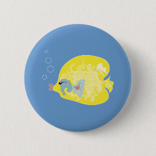 Grillige Tropische Vissen Oceaan Kunst Ronde Button 5,7 Cm
