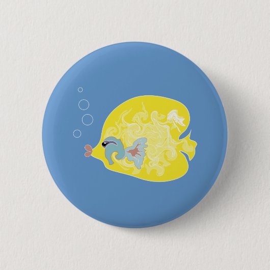 Grillige Tropische Vissen Oceaan Kunst Ronde Button 5,7 Cm (Voorkant)