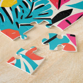 grillige tropische Waterverf laat moeilijk Legpuzzel (Zijkant)