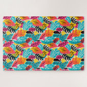 grillige tropische Waterverf laat moeilijk Legpuzzel (Horizontaal)