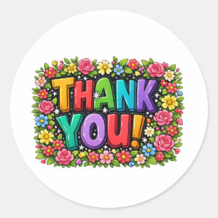 Grillige Tuin Bloemenborder Dank Je Ronde Sticker