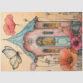 GRILLIGE TUIN ELFENHUIS DECOUPAGE TISSUEPAPIER (Voorkant)
