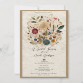 Grillige tuin geperste bloemen Bohemian Bridal Kaart (Voorkant)