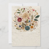 Grillige tuin geperste bloemen Bohemian Bridal Kaart (Achterkant)