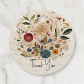 grillige tuin geperste bloemen bohemian bruiloft bedankjes labels (Achterkant)