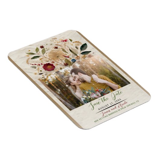 grillige tuin geperste bloemen bohemian bruiloft magneet (Rechterzijde)