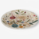 grillige tuin geperste bloemen bohemian bruiloft papieren bordje (Gekanteld)