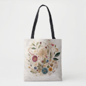 Grillige tuin geperste bloemen Bohemian Tote Bag (Voorkant)