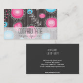 Grillige tuin in blauw en roze Visitekaartje (Voorkant / Achterkant)