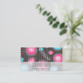 Grillige tuin in blauw en roze Visitekaartje (Staand voorkant)