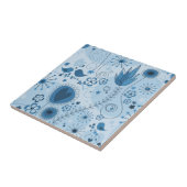 Grillige tuin in blauw tegeltje (Zijkant)