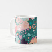 Grillige tuin in heldere pastelkleuren Koffie Mu Koffiemok (Voorkant links)