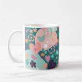 Grillige tuin in heldere pastelkleuren Koffie Mu Koffiemok (Links)