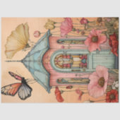 GRILLIGE TUIN SPROOKJESHUIS DECOUPAGE TISSUEPAPIER (Voorkant)